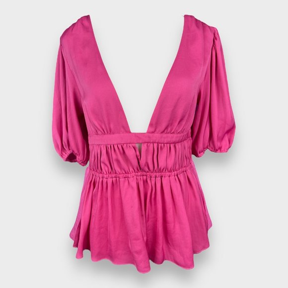 NWT Anthropologie Dolan Cut-out- V-Neck Peplum Top in Size XS - Picture 10 of 16